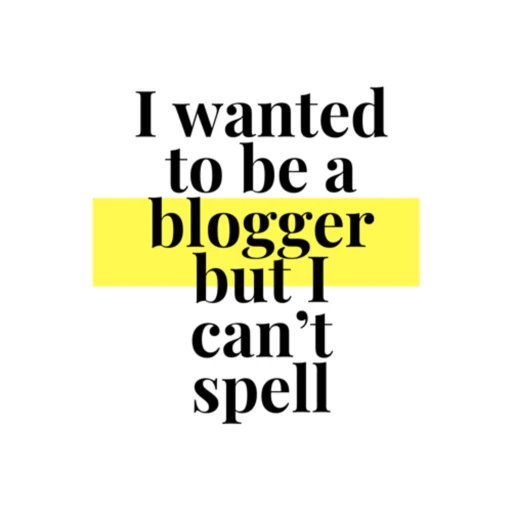 I wanted to be a blogger but I can’t spell