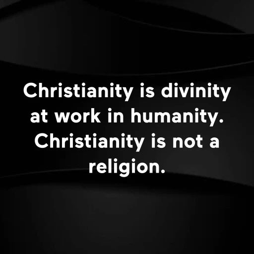 CHRISTIANITY IS DIVINITY AT WORK IN HUMANITY