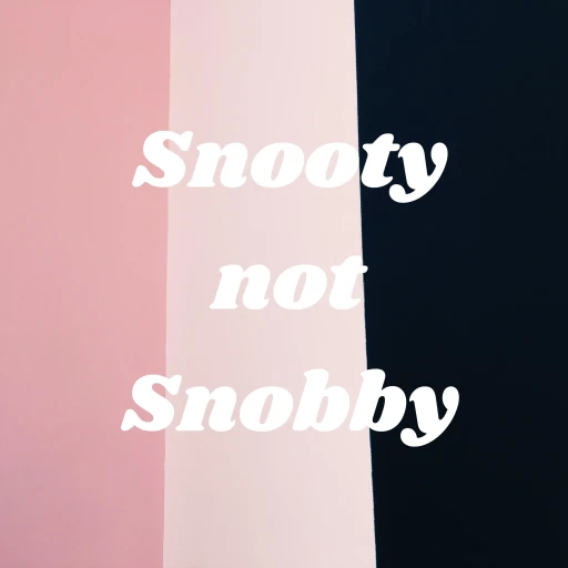 Snooty not Snobby