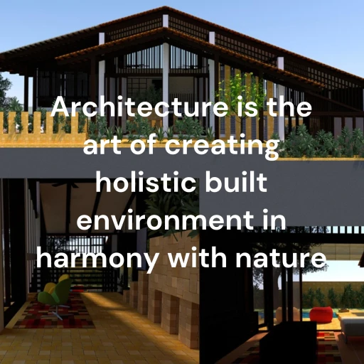 Architecture is the art of creating holistic built environment in harmony with nature