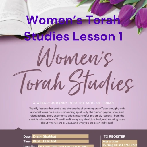 Women’s Torah Studies Lesson 1 – Sermon on The Mount